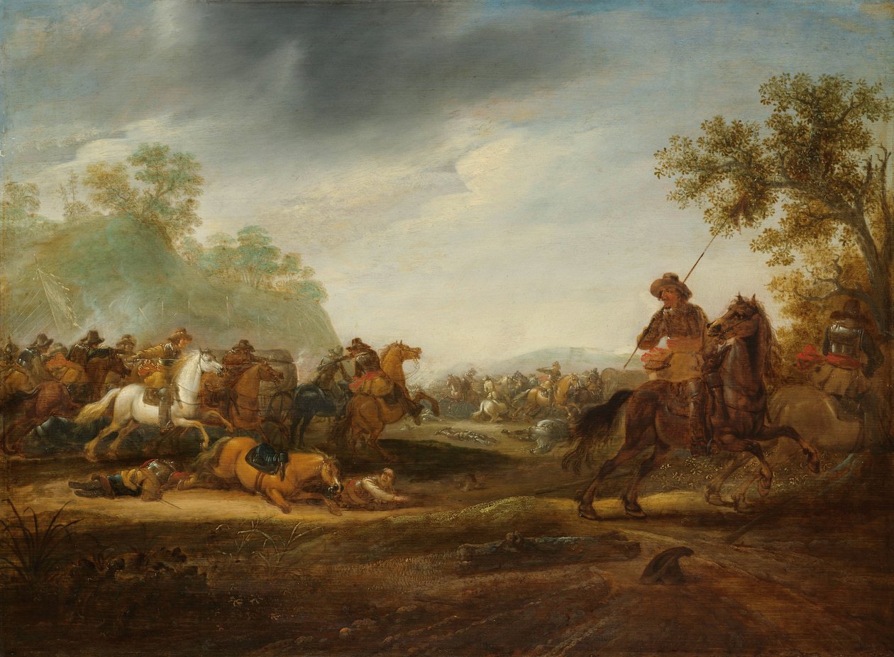Jízdní šarvátka od A. van Hoef (attributed to)