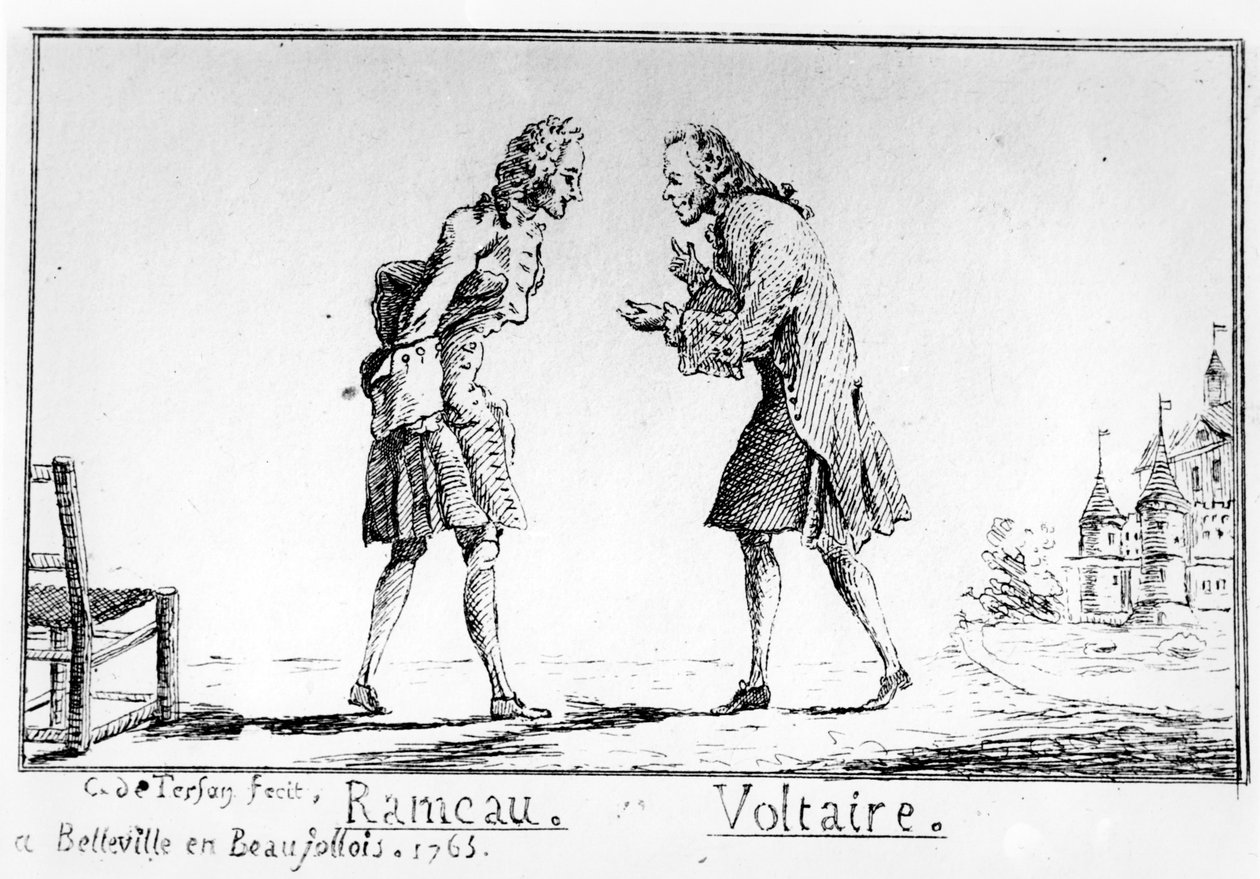 Rameau a Voltaire v Belleville, 1763 od Abbé Charles Philippe Campion de Tersan