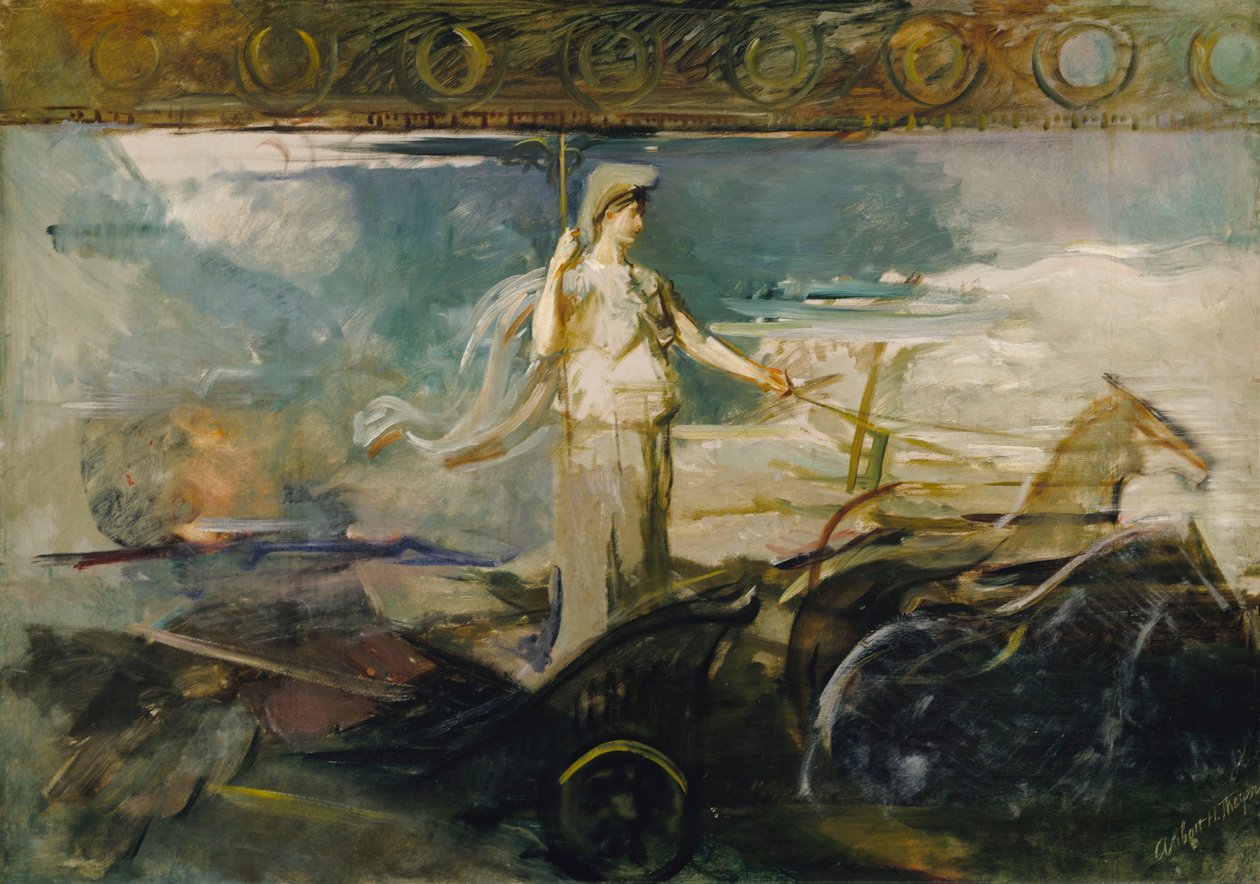Minerva na voze od Abbott Handerson Thayer
