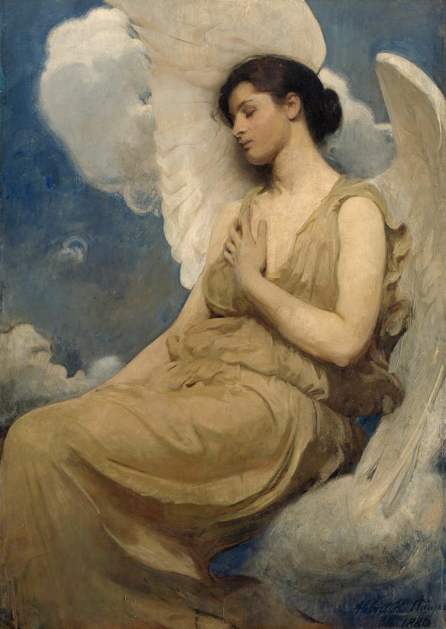 Okřídlená postava od Abbott Handerson Thayer