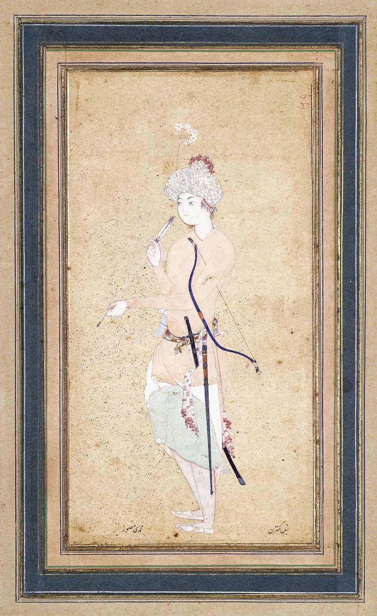 Mladý lukostřelec, c. 1580 od Abd Allah Musawwir