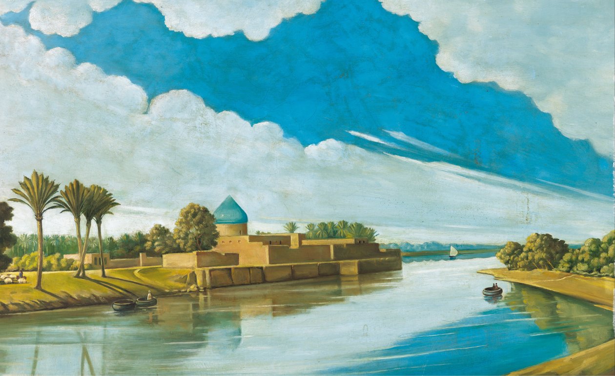 Řeka scéna na březích Tigridu od Abdul Qadir al Rassam