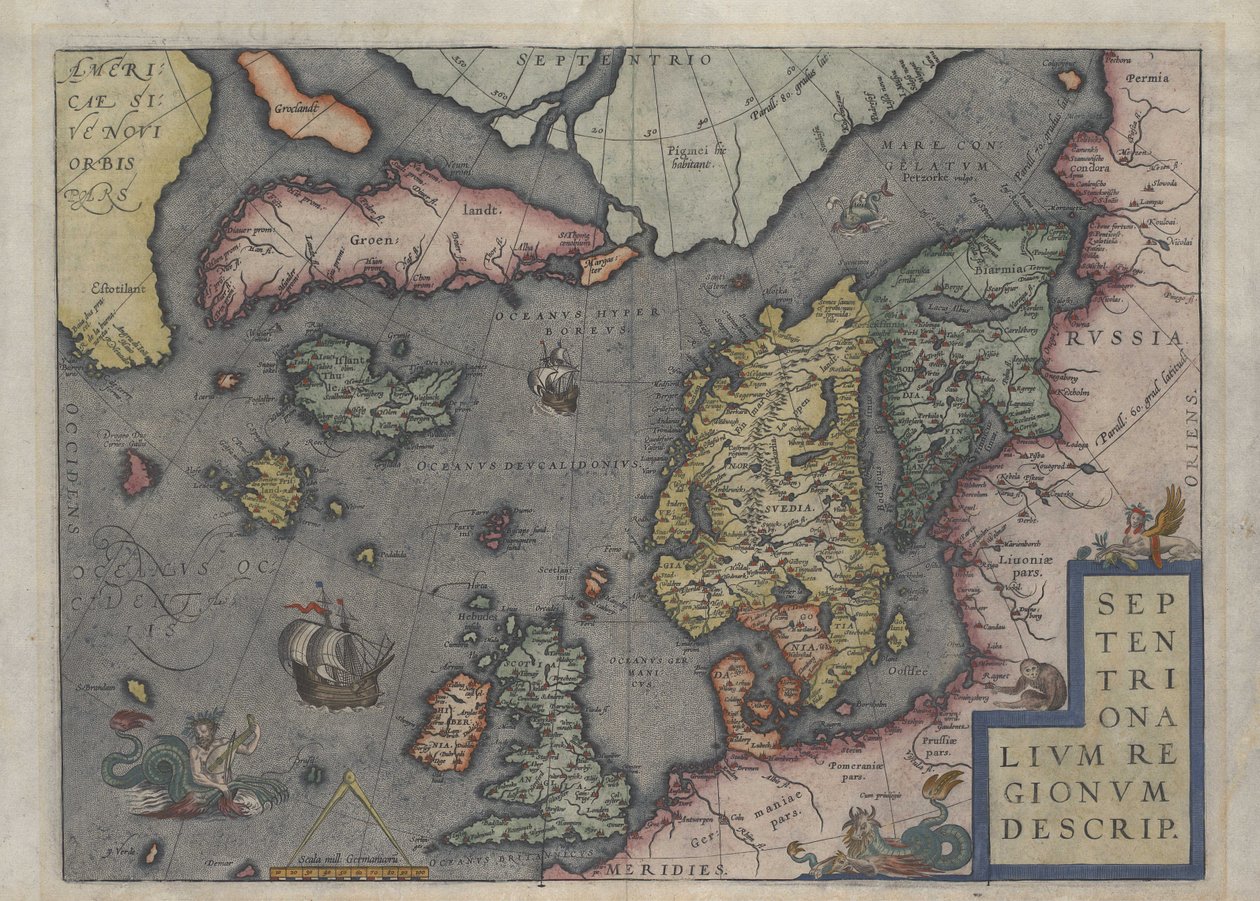 Mapa Islandu od Abrahama Ortelia z roku 1570 od Abraham Ortelius