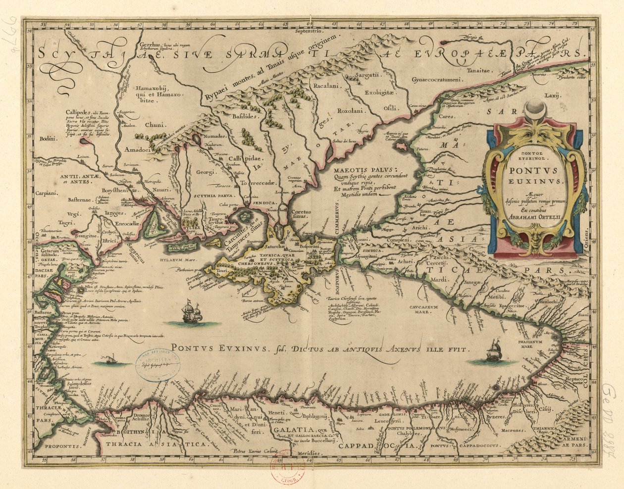 Černé moře od Abraham Ortelius
