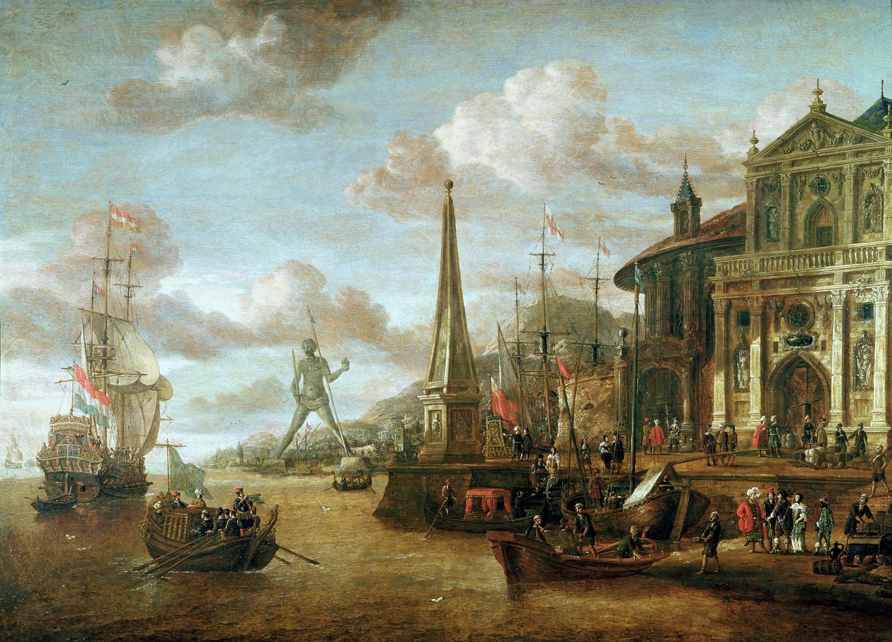 Přístav Rhodos od Abraham Storck
