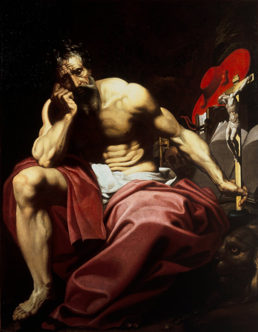 Svatý Jeroným, kolem roku 1610 (olej na plátně) od Abraham (attr.to) Janssens