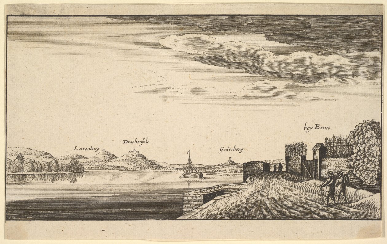 Rýn u Bonnu, opis, 1625-77. od Abraham Aubri