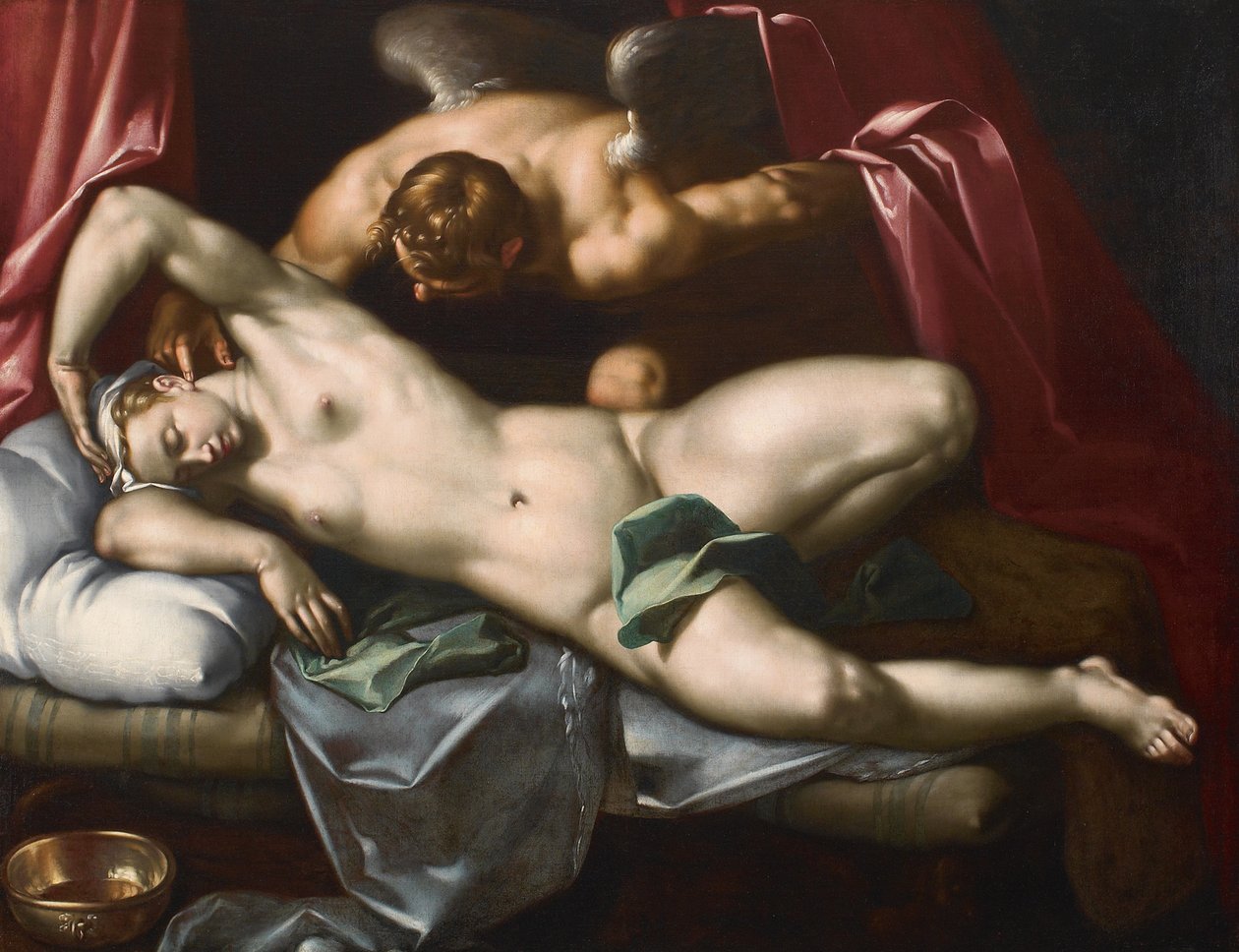 Cupid navštěvující Psyche v noci, asi 1590. od Abraham Bloemaert