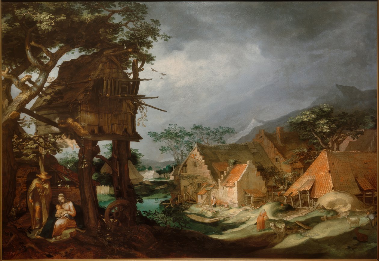 Krajina s klidem na útěku od Abraham Bloemaert