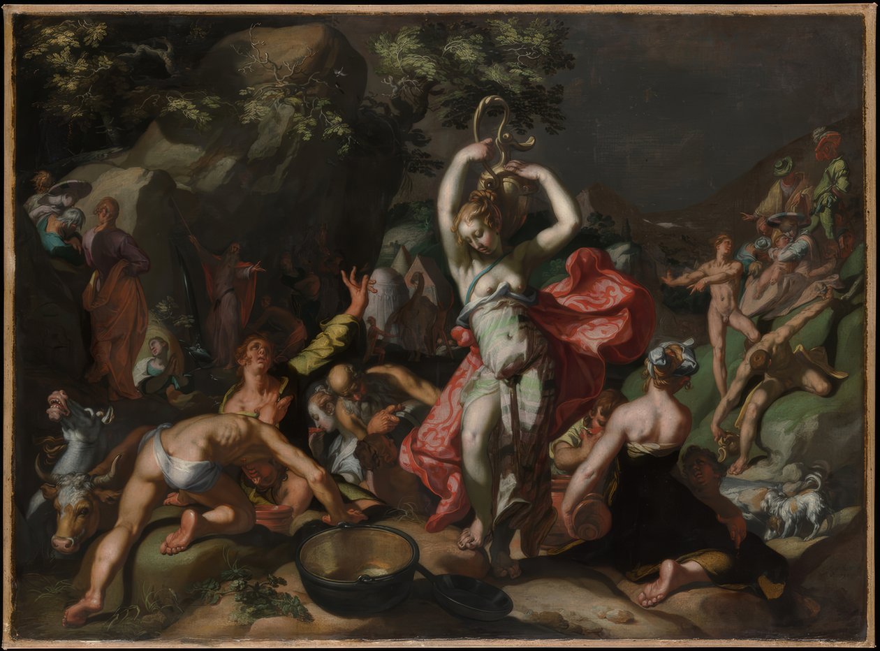 Mojžíš udeřil do skály od Abraham Bloemaert