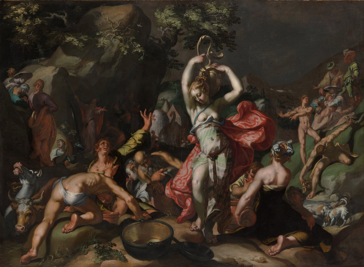 Mojžíš udeřil do skály od Abraham Bloemaert