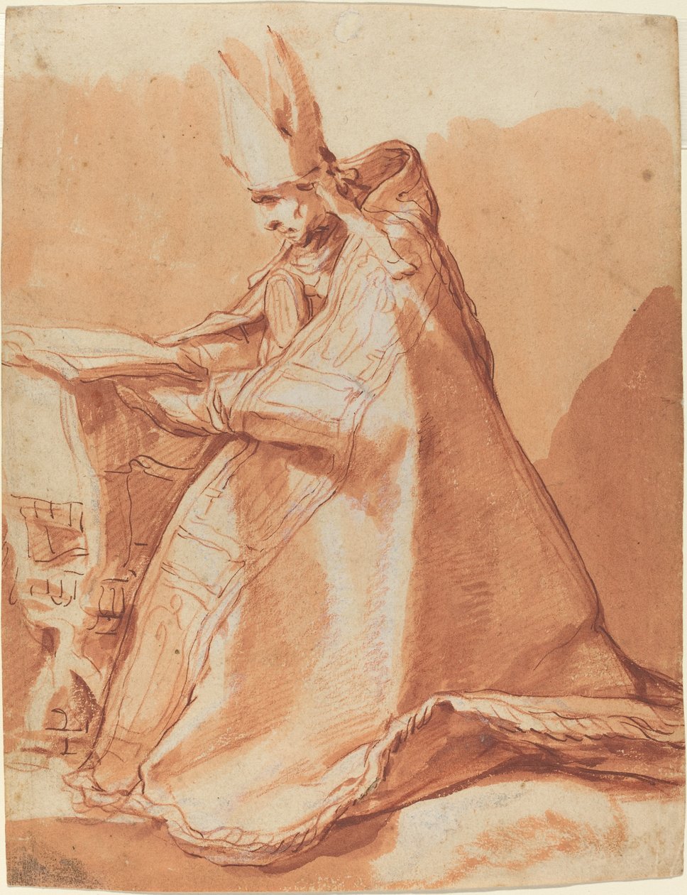 Sedící biskup od Abraham Bloemaert