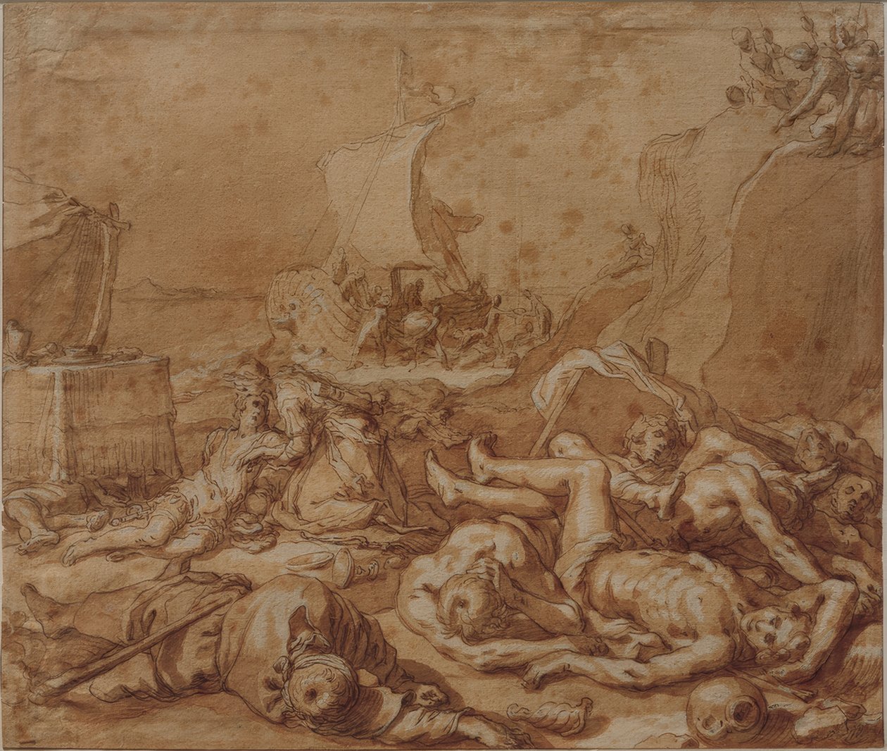 Theagenes a Chariclea po ztroskotání lodi od Abraham Bloemaert