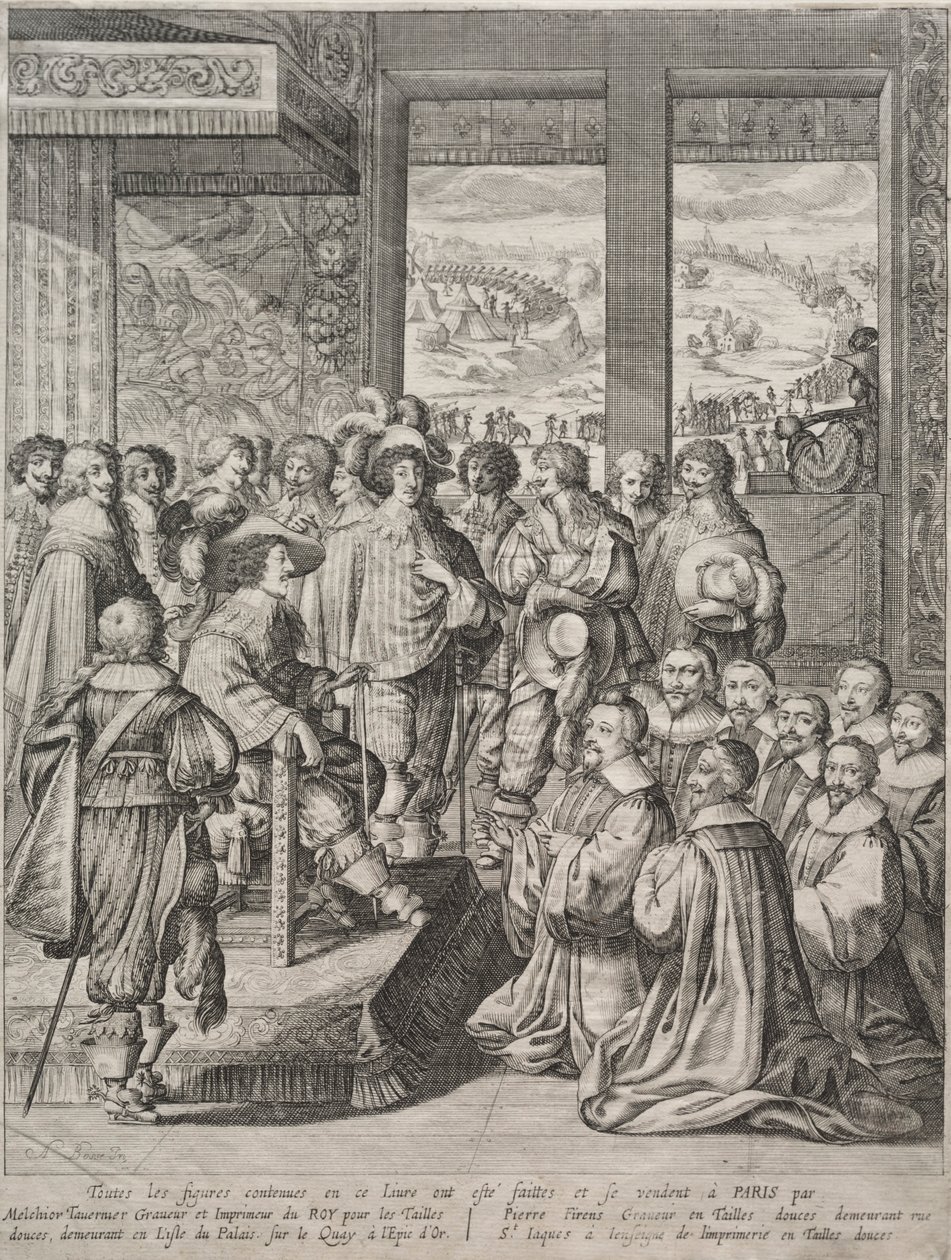 Ludvík XIII. přijímající deputaci soudců. od Abraham Bosse