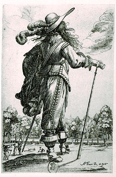 Ilustrace mužského kostýmu (rytina) (čb foto) od Abraham Bosse
