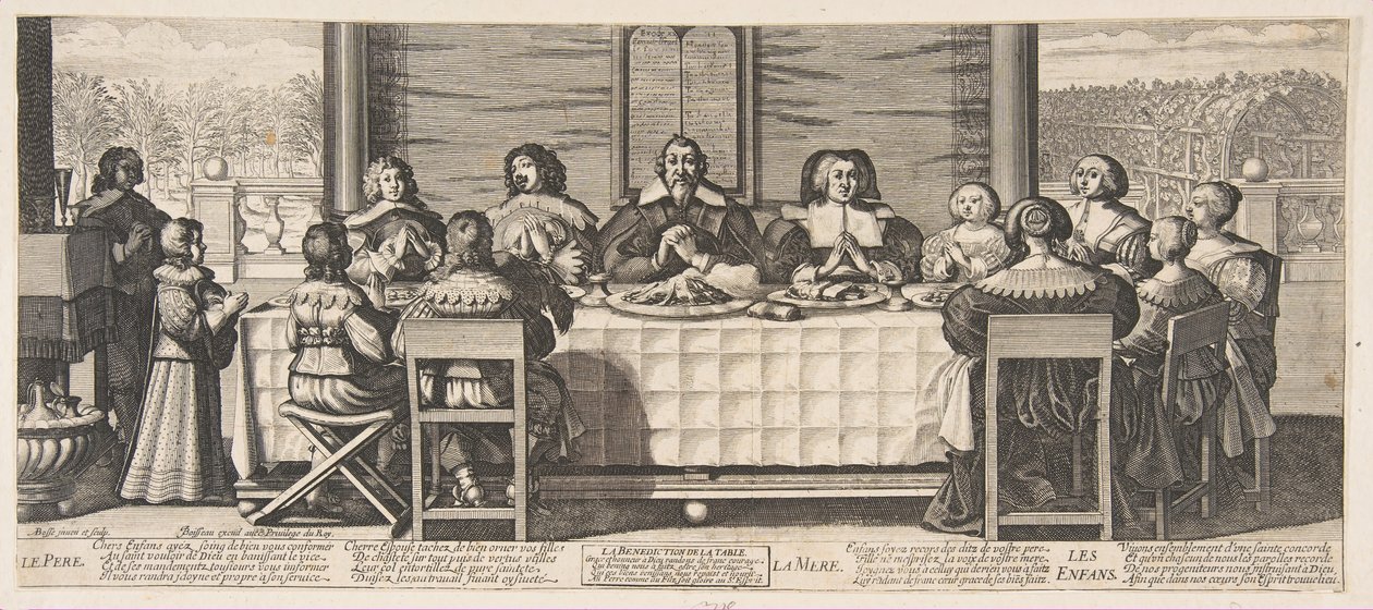 Požehnání u stolu, ca. 1635. od Abraham Bosse