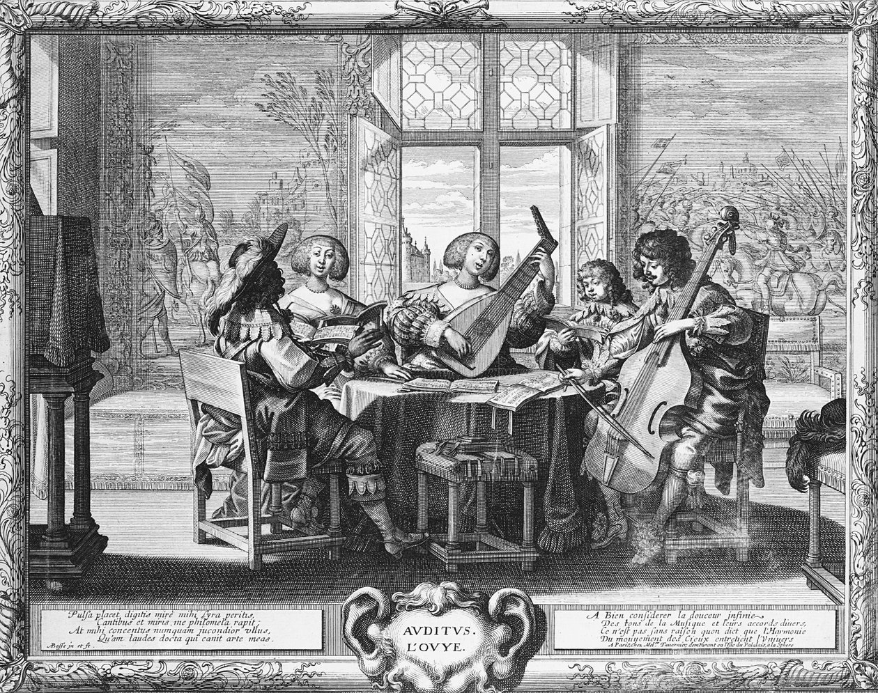 Pět smyslů – sluch od Abraham Bosse