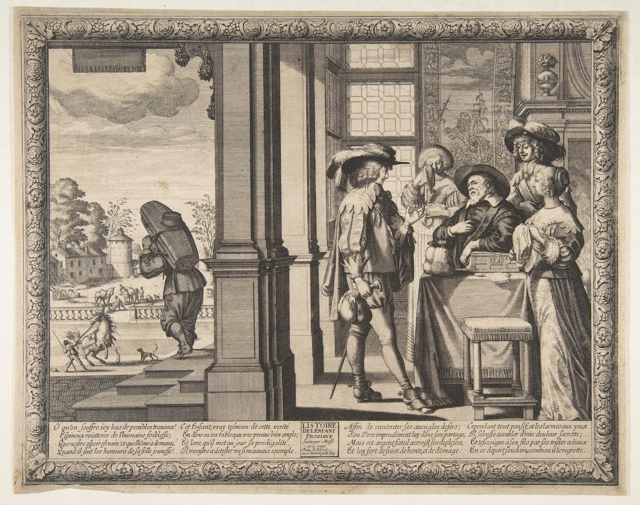 Marnotratný syn opouští domov, ca. 1636. od Abraham Bosse