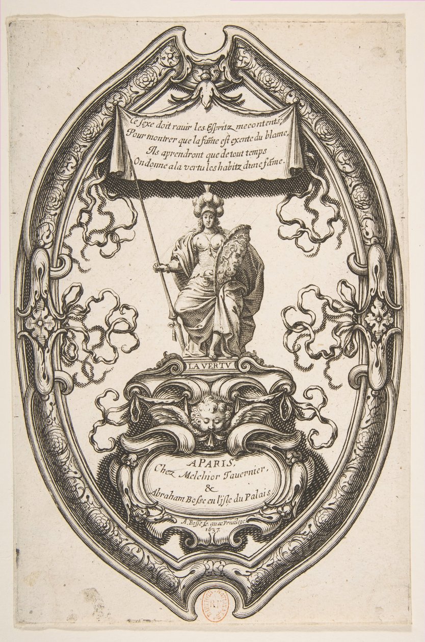 Ctnost: Athéna, 1637. od Abraham Bosse