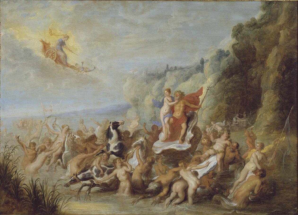 Neptun a Amfitrit od Abraham Jansz. van Diepenbeeck