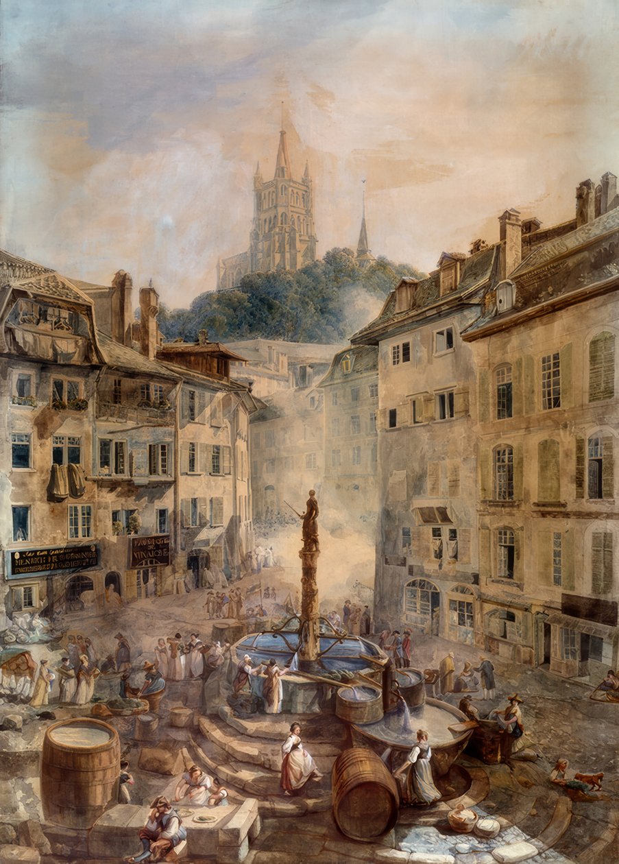 Place de la Palud od Abraham Louis Rodolphe Ducros