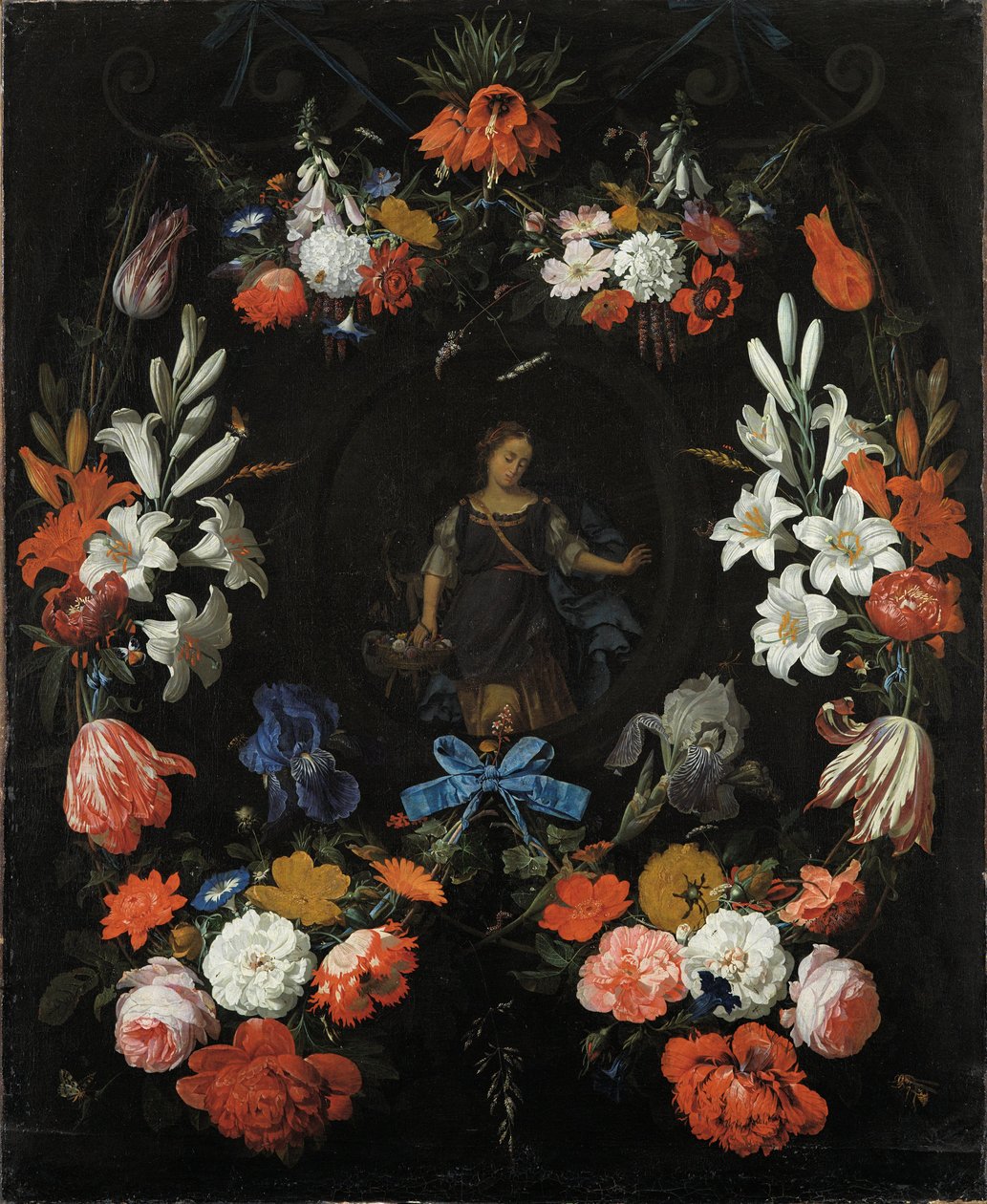 Věnec květin, asi 1675 od Abraham Mignon