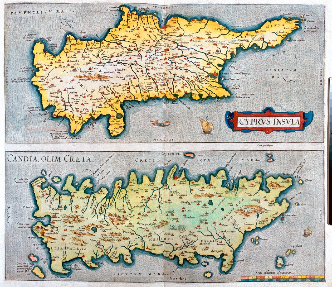 Kypr, Kréta, Kypr, Řecko od Abraham Ortelius