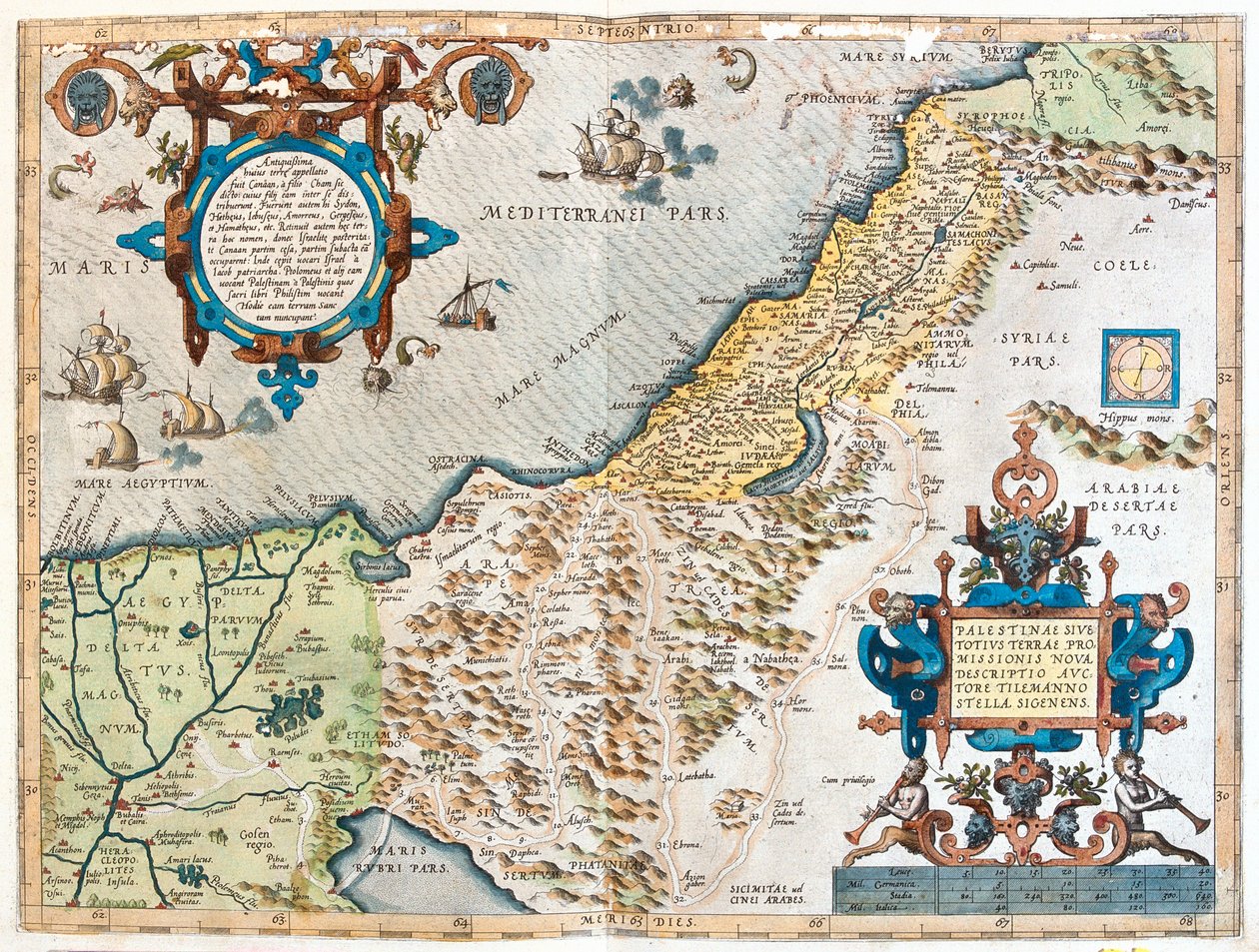 Egypt, Izrael, Libanon od Abraham Ortelius