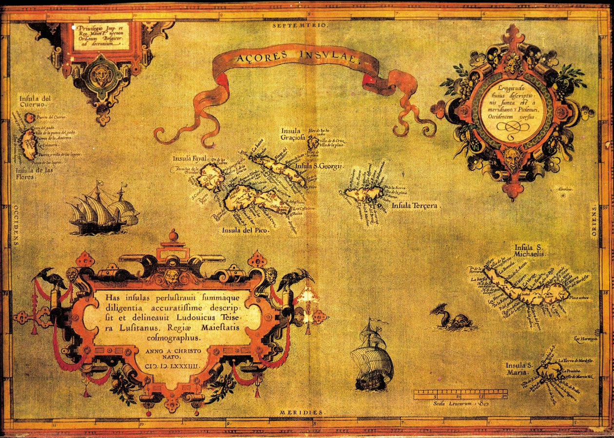Mapa Azor od Abrahama Ortelia od Abraham Ortelius