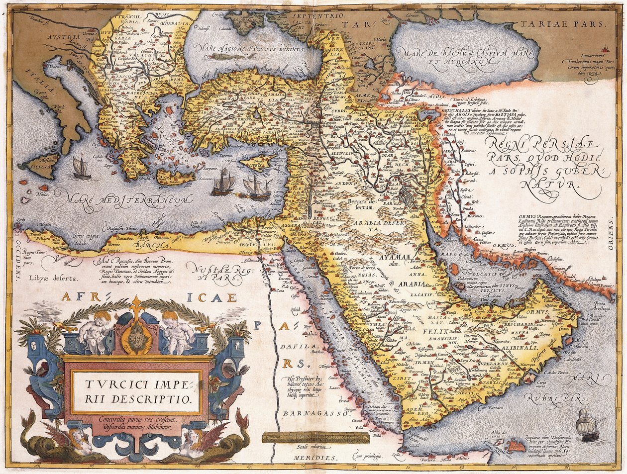 Mapa turecké říše, od Abraham Ortelius