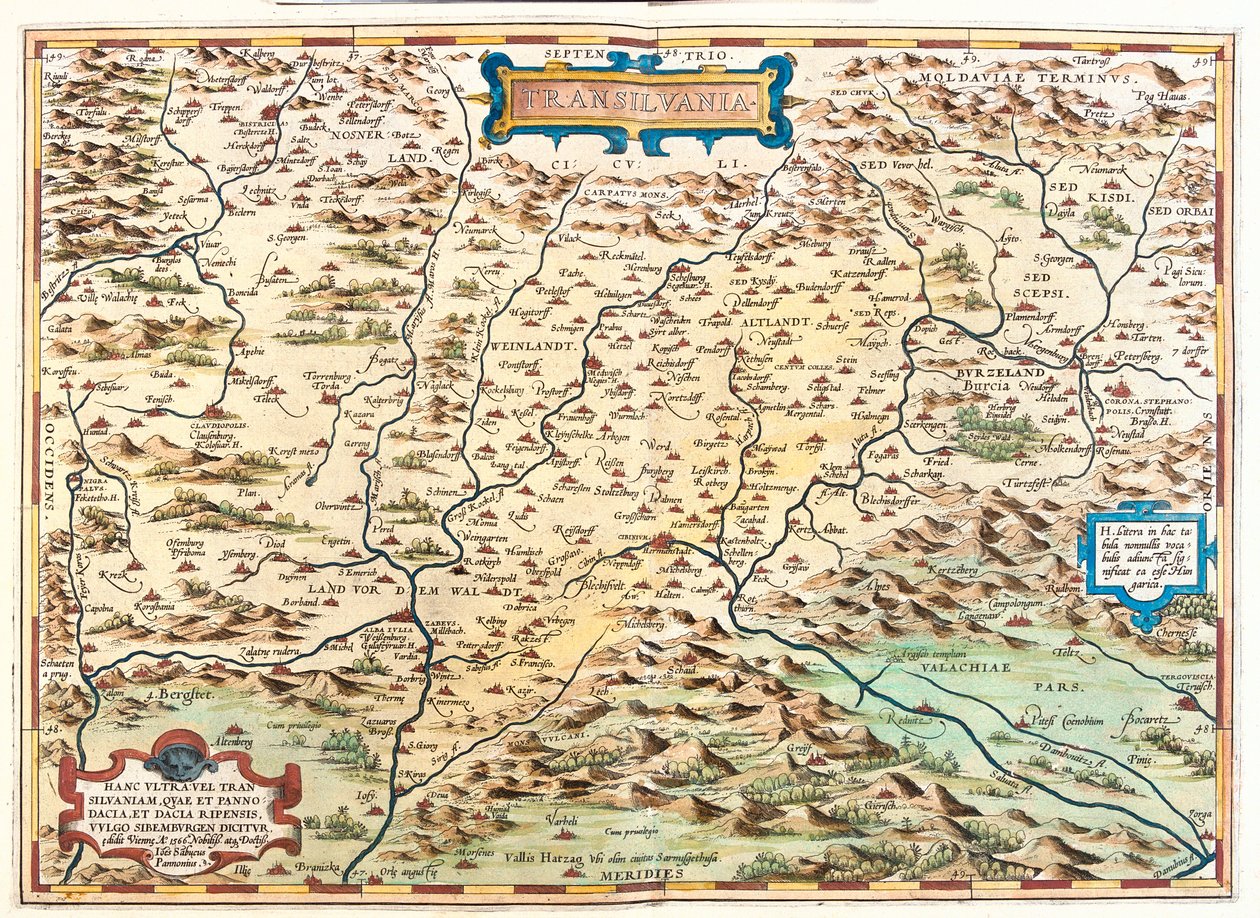 Rumunsko od Abraham Ortelius