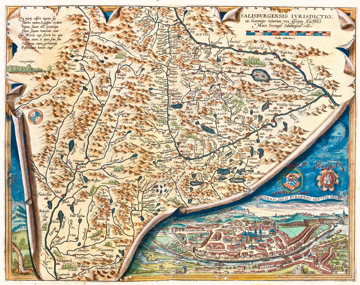 Salzburg, Rakousko od Abraham Ortelius
