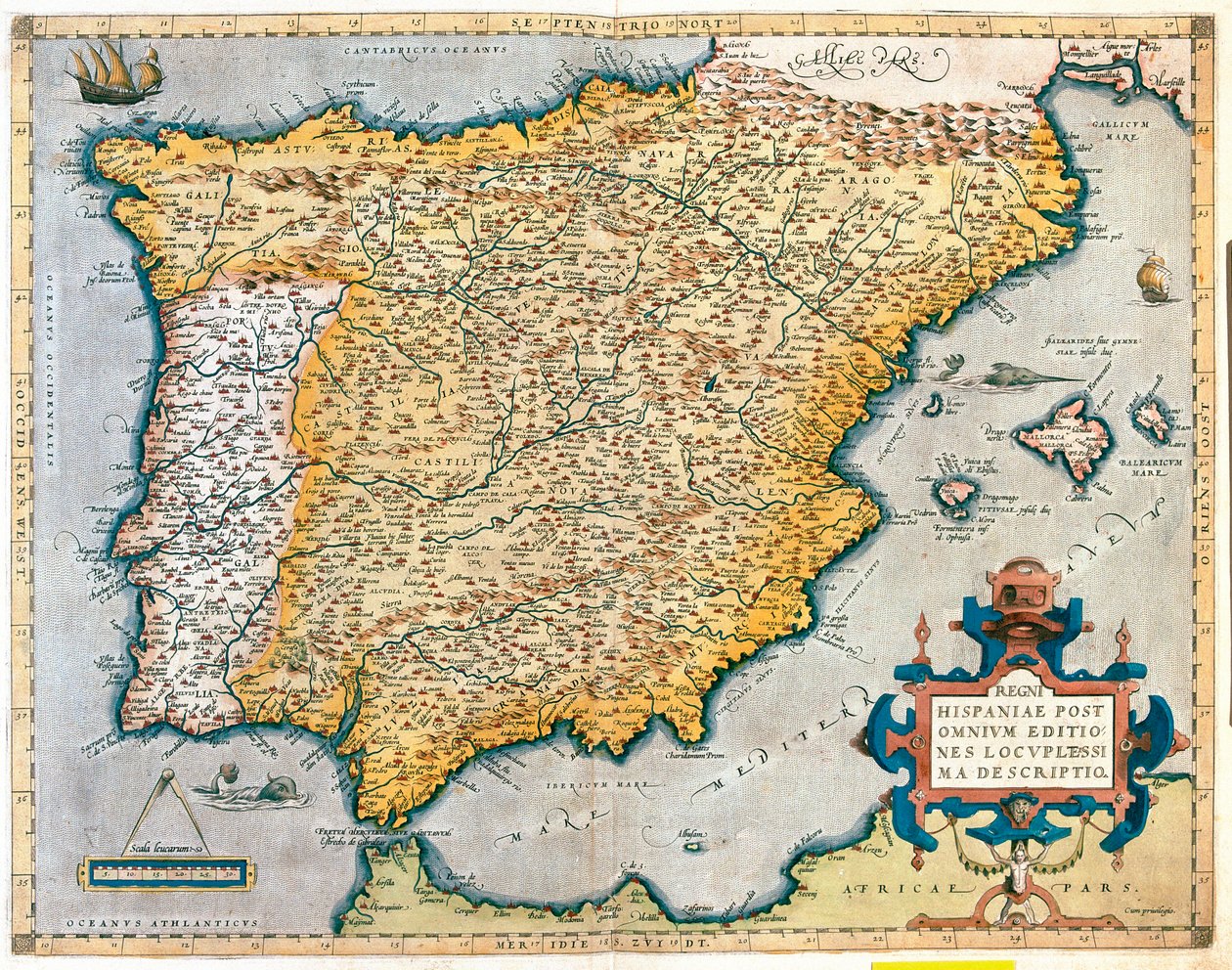 Španělsko, Portugalsko od Abraham Ortelius