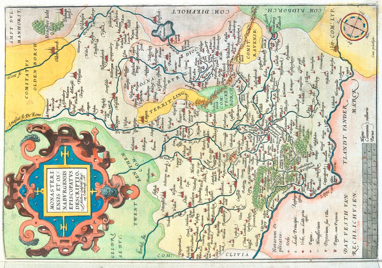 Stát: Severní Porýní-Vestfálsko, Dolní Sasko , Německo od Abraham Ortelius