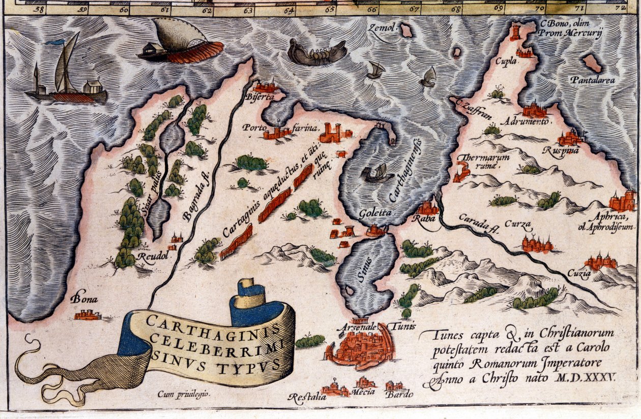 Tunis - Atlas Abrahama Ortelia, Antverpy od Abraham Ortelius