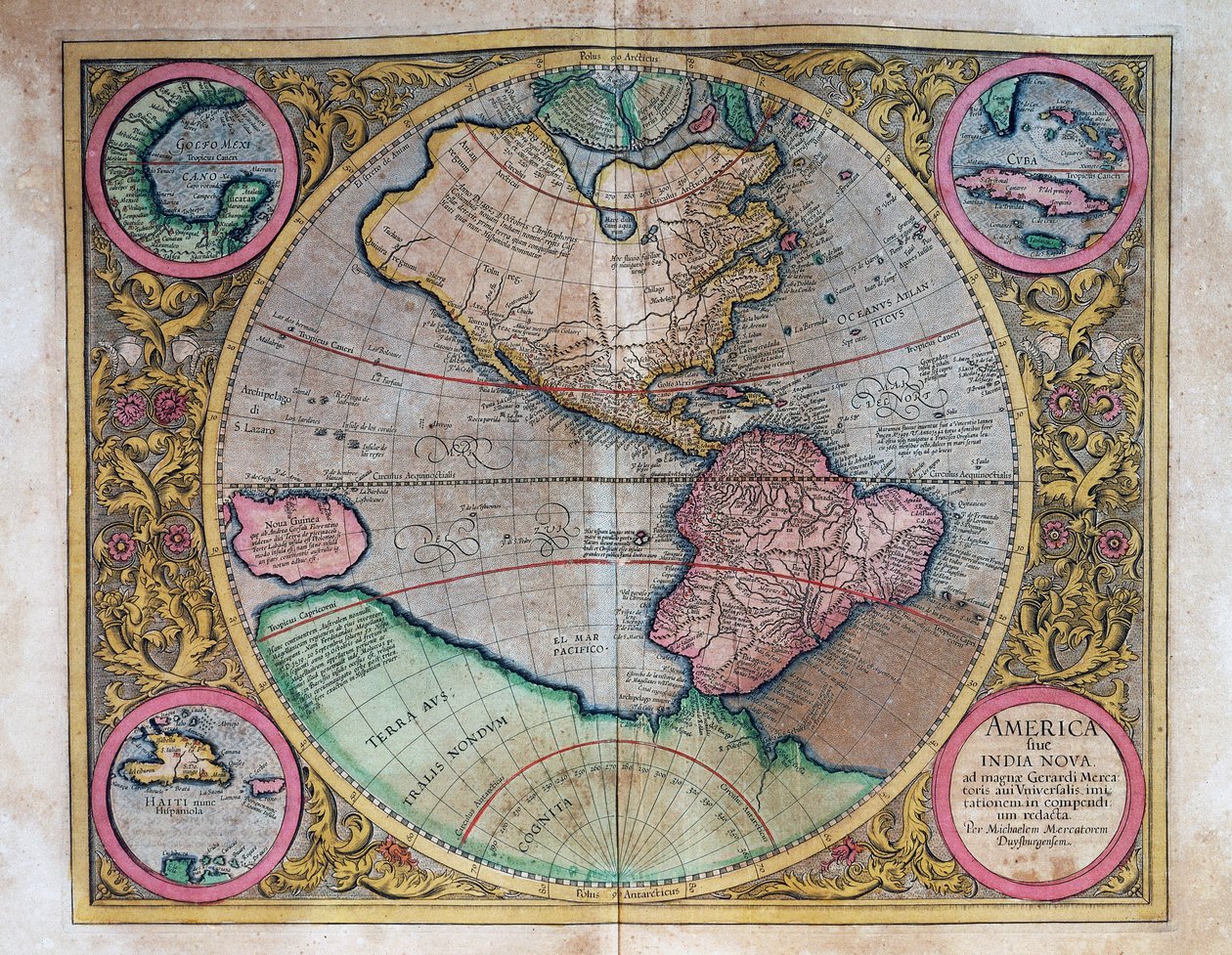 Mapa světa od Abrahama Ortelia (1527-1598) od Abraham Ortelius