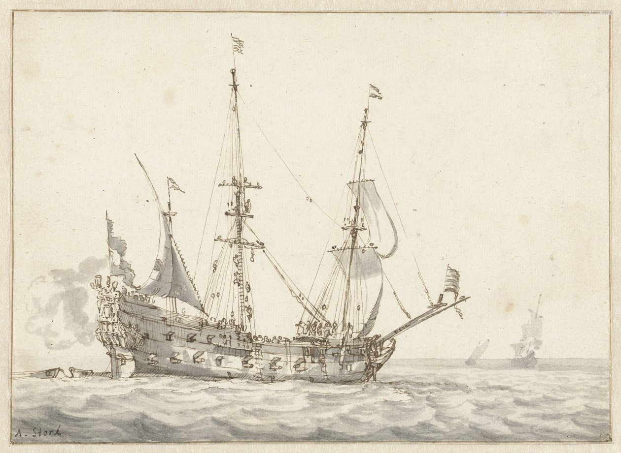 holandská válečná loď od Abraham Storck