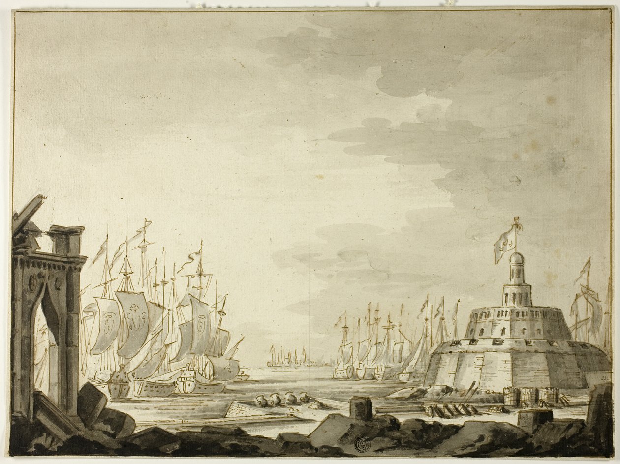 Malta, přístav Valletta od Abraham Storck