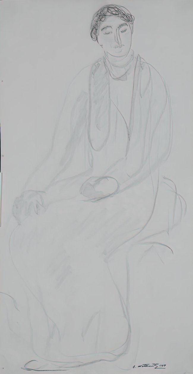 Sedící žena, 1907. od Abraham Walkowitz