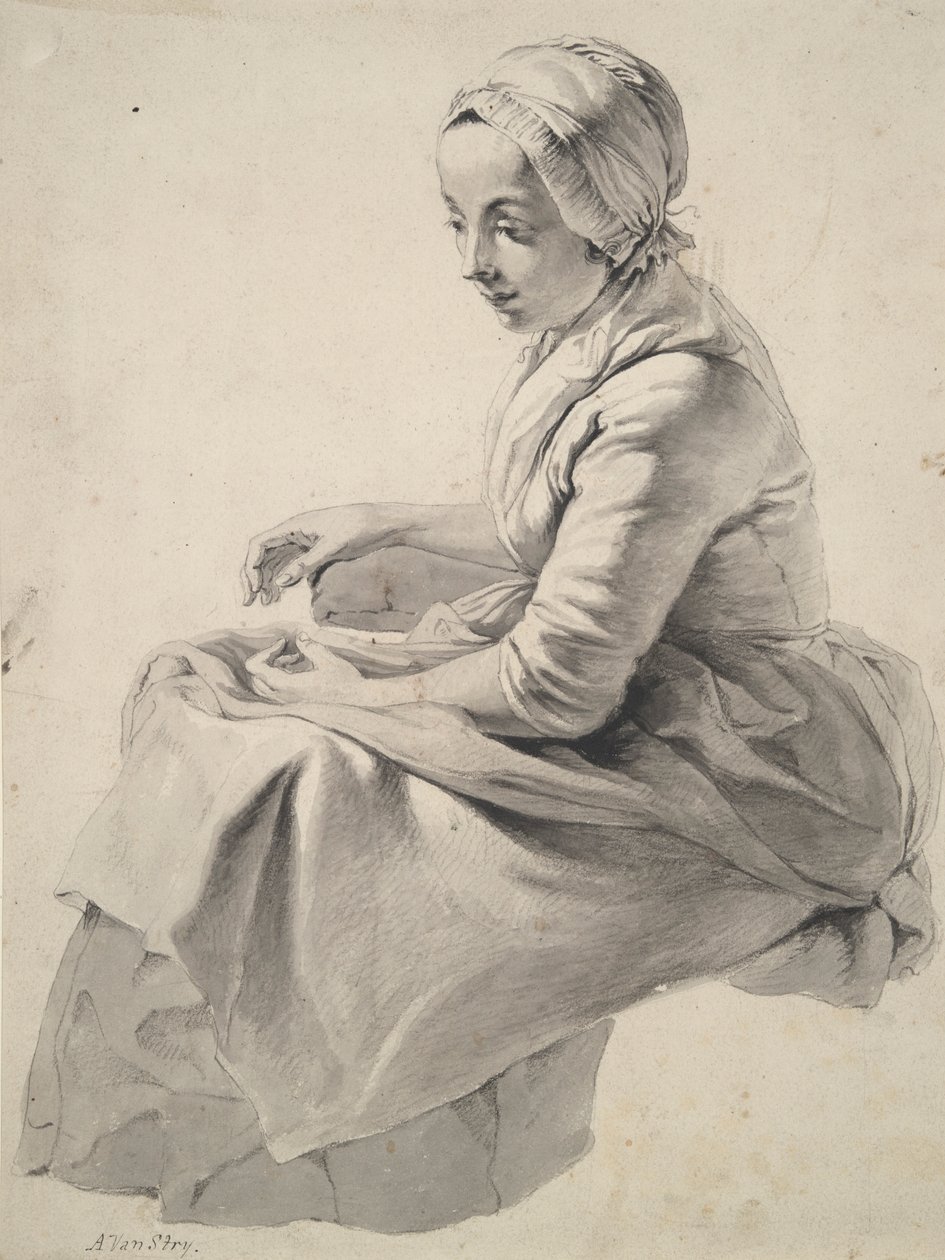 Sedící žena od Abraham van Strij