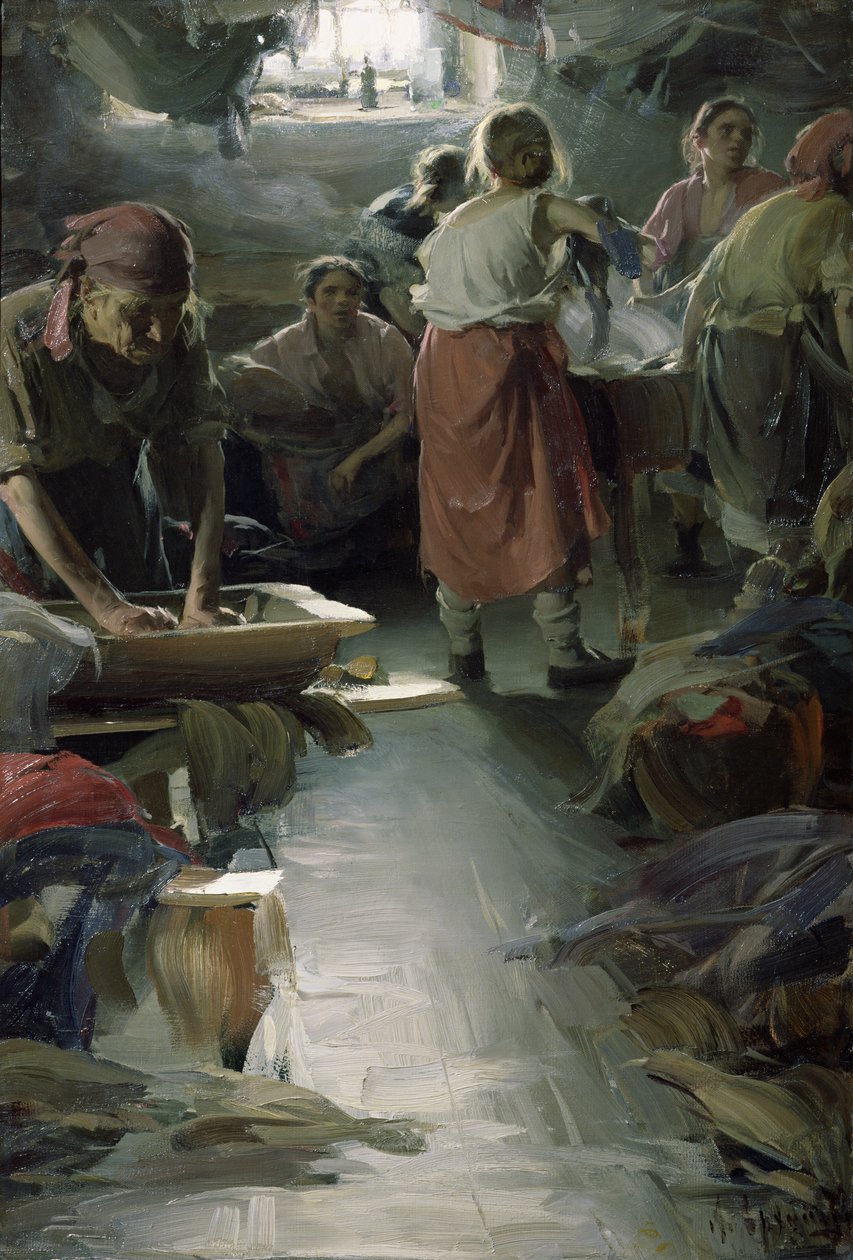 Prádelny, 1901 od Abram Efimovich Arkhipov