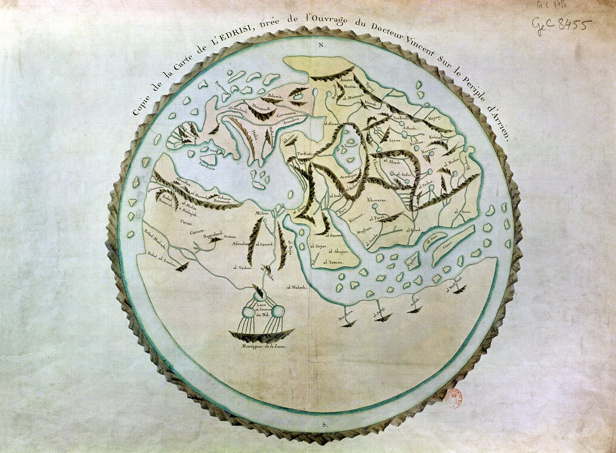 Mapa světa od Abu Muhammad Al Idrisi or Edrisi