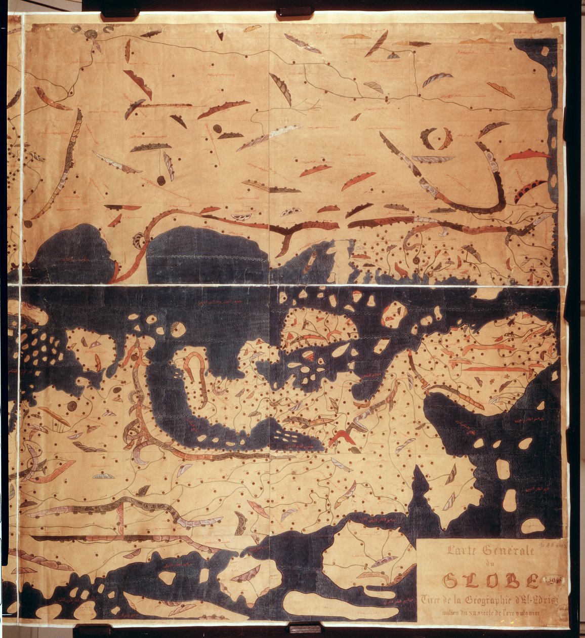 Paní Arabe 2221 fol. 203 a 204 Mapa Středomoří, Evropy a Afriky, 1300 od Abu Muhammad Al Idrisi or Edrisi