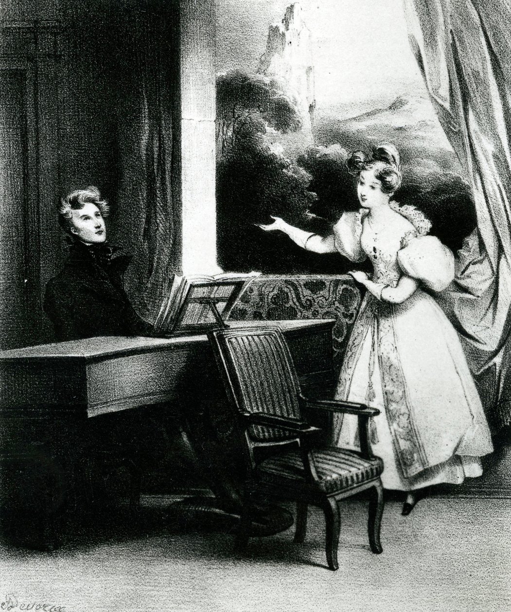 The Artist, 1831 (litografie) od Achille Devéria
