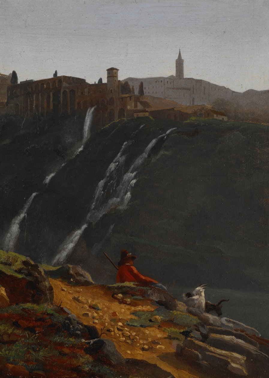 Goatherd Naproti Falls of Tivoli od Achille Etna Michallon