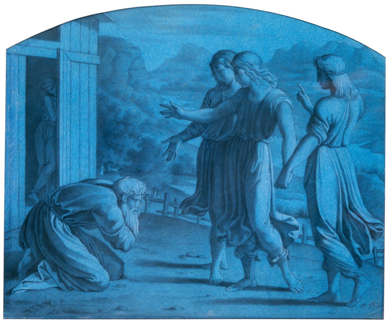 The Hospitalite of Abraham, c1820-1857 od Achille Devéria