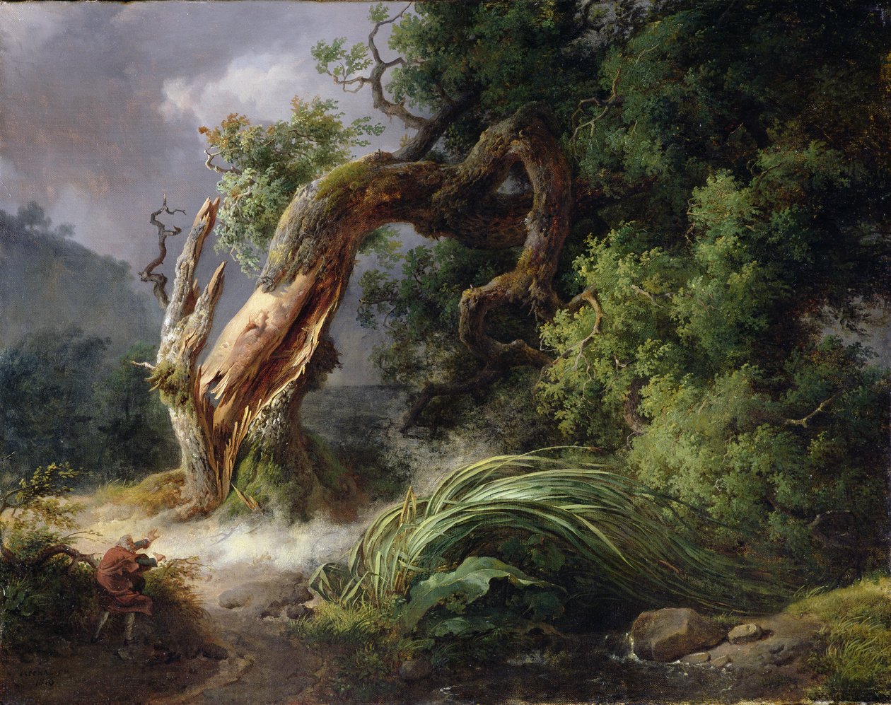 Dub a rákos, 1816 od Achille Etna Michallon