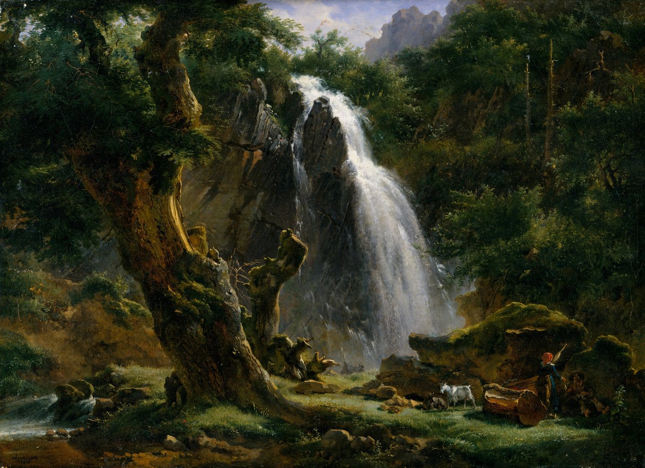 Vodopád v Mont-Dore, 1818. od Achille Etna Michallon