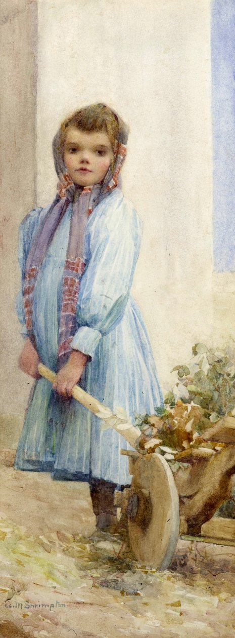 Italská rolnická dívka, cca 1900 (wc na papíře) od Ada M. Shrimpton