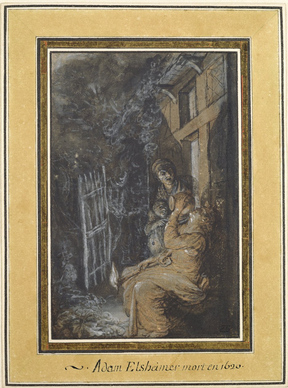 The Mocking of Ceres (gouache on grey paper) od Adam Elsheimer